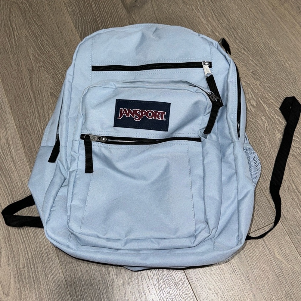 brand new jansport baby blue backpack